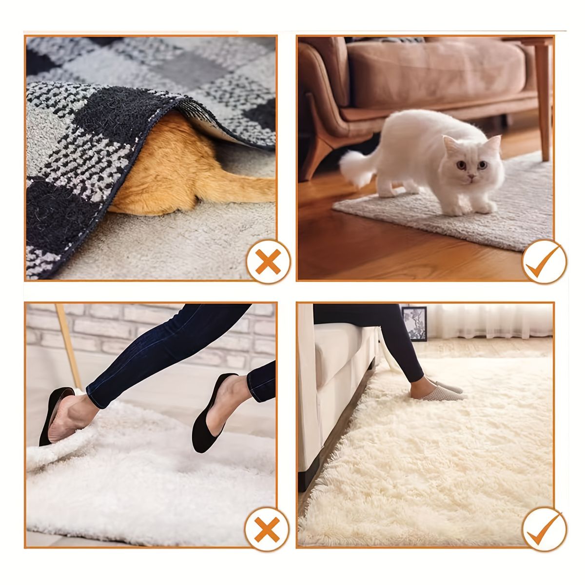 Lumnify 12pcs Carpet Anti-Slip Stickers - Reusable Non-Marking Grippers
